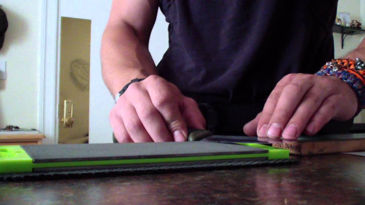 Sharpening on EZE Lap Double-Sided Stone