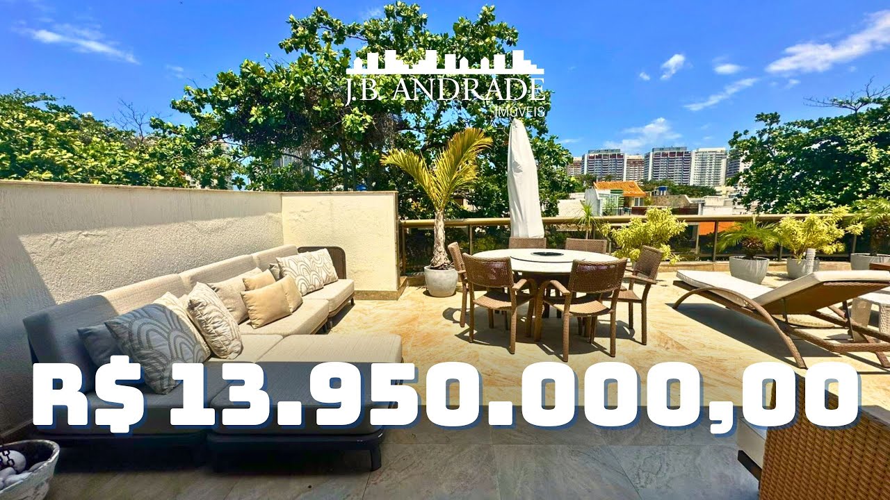 Cobertura Triplex de Luxo no Jardim Oceânico | 817 m² | 4 Suítes | 8 Vagas | Rua Ivone Cavaleiro