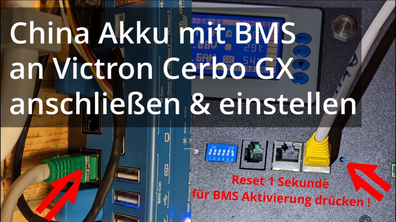 BMS China Akku an Victron Cerbo GX anschließen und konfigurieren