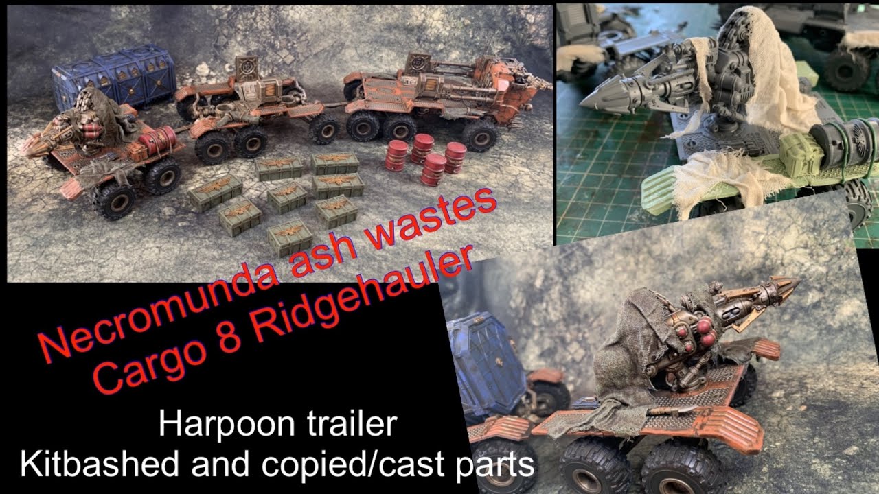Necromunda kitbash | huge harpoon trailer for the ash wastes ridgehauler using spares and cast parts