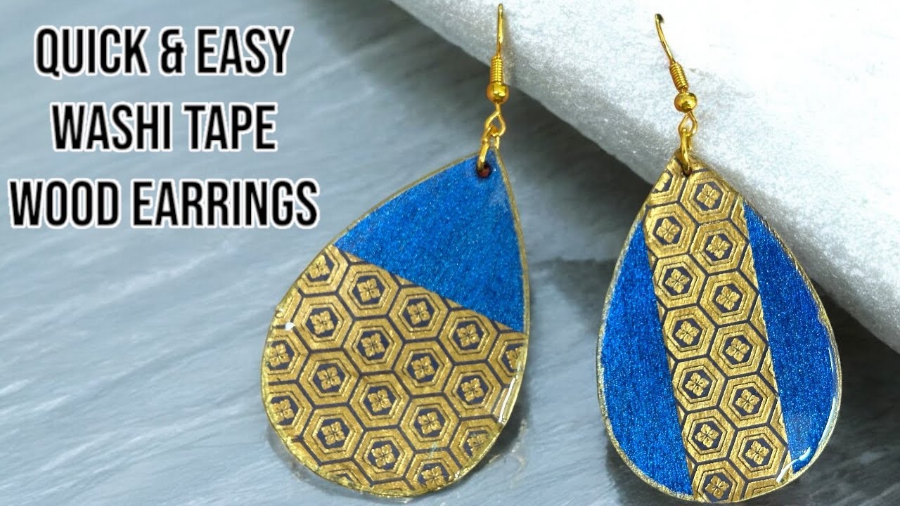 DIY wood earring and washi tape