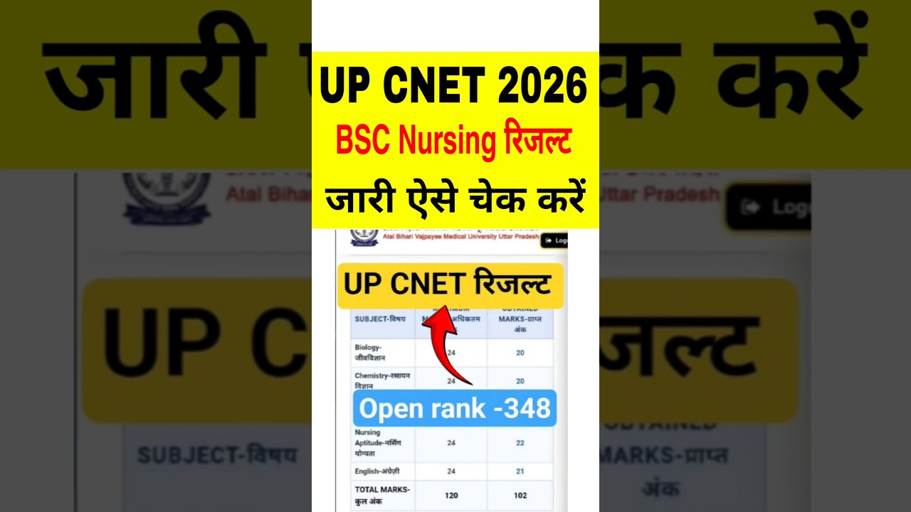 UP CNET Bsc Nursing Result 2026 Kaise Dekhe | UPCNET Bsc Nursing Result 2026 Kaise Check Kare