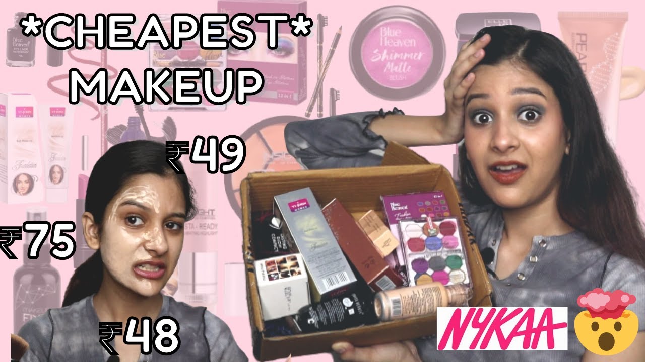 I Buy The Cheapest Makeup From Nykaa! Rs.48 ONLY | Better than SAROJINI MAKEUP?? | Chillbee