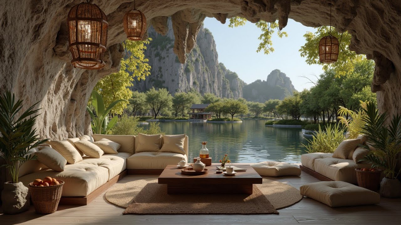 Ethereal Jazz Music for Relaxation ~ Cave Lounge & Lakeside Sunset Vibes