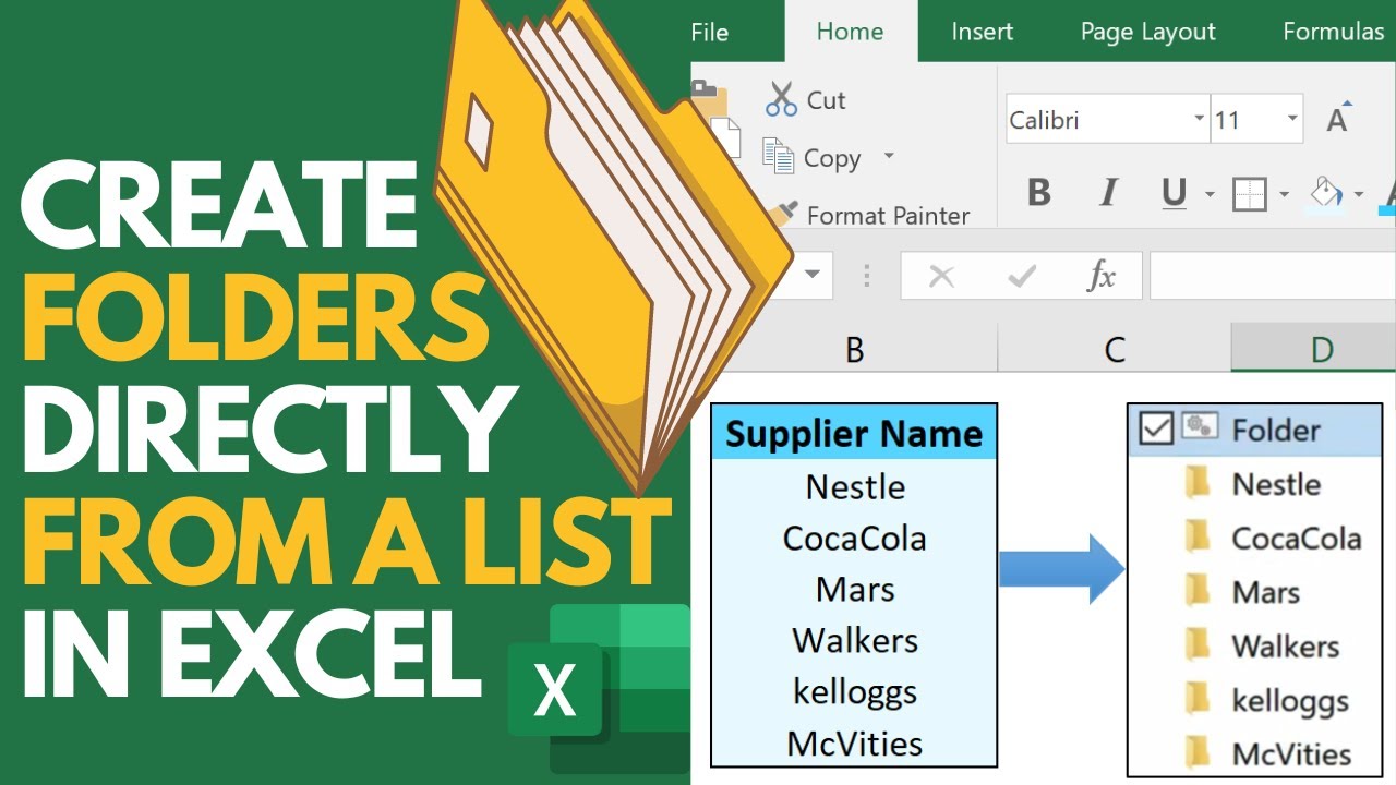 Instantly create folders directly from lists in Excel 📂