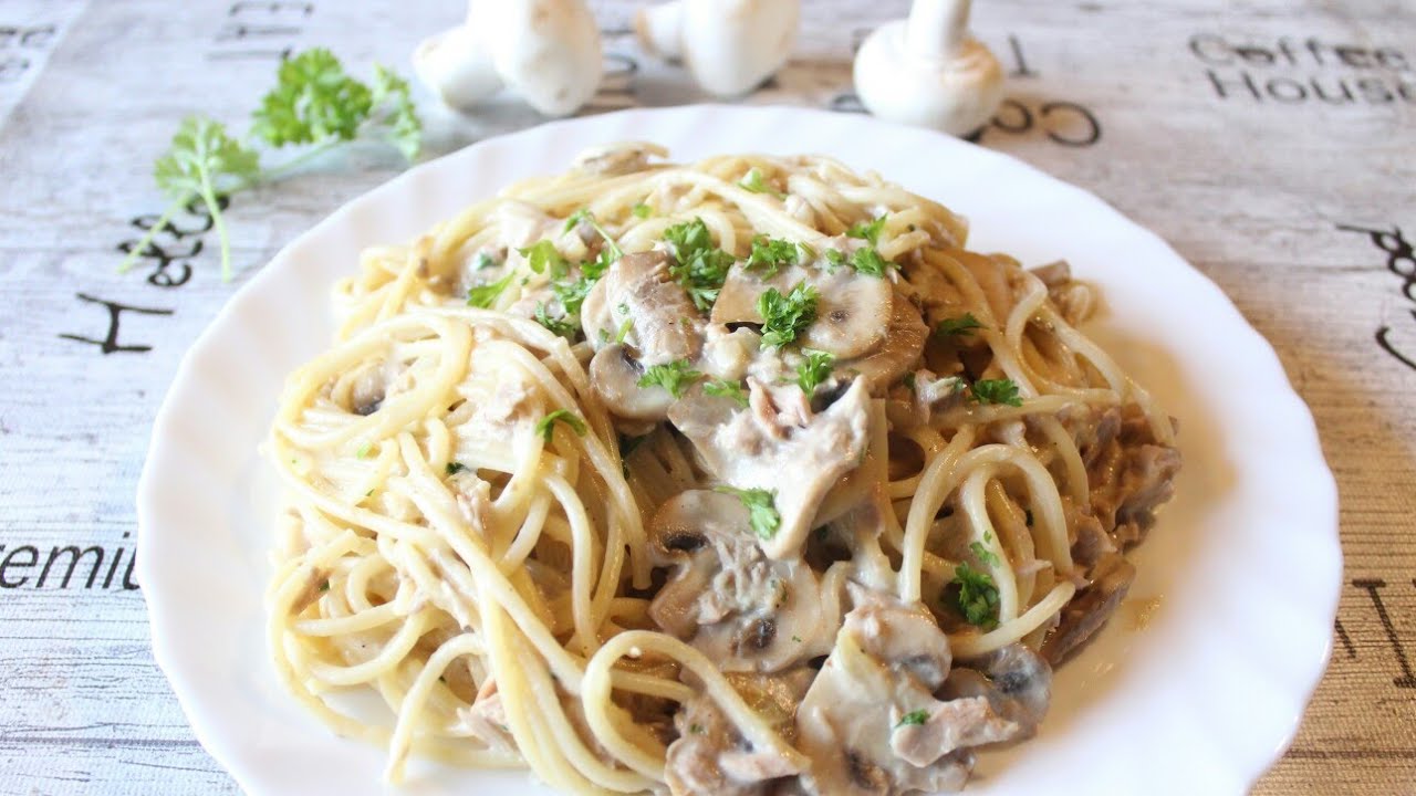 Spaghetti with Tuna and Mushroom