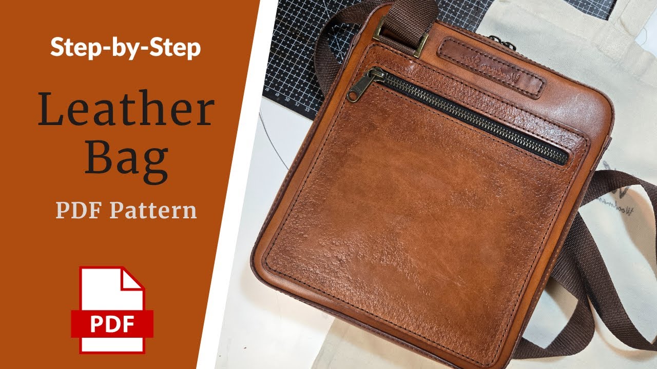 Leather Bag PDF Pattern: Shouider Bag (25x22 cm)