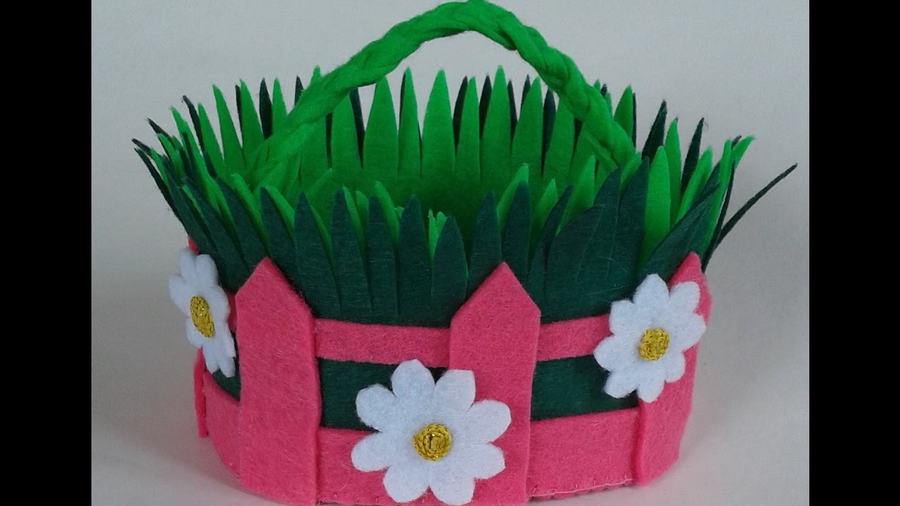 DIY Пасхальная корзинка из фетра Easter basket of felt