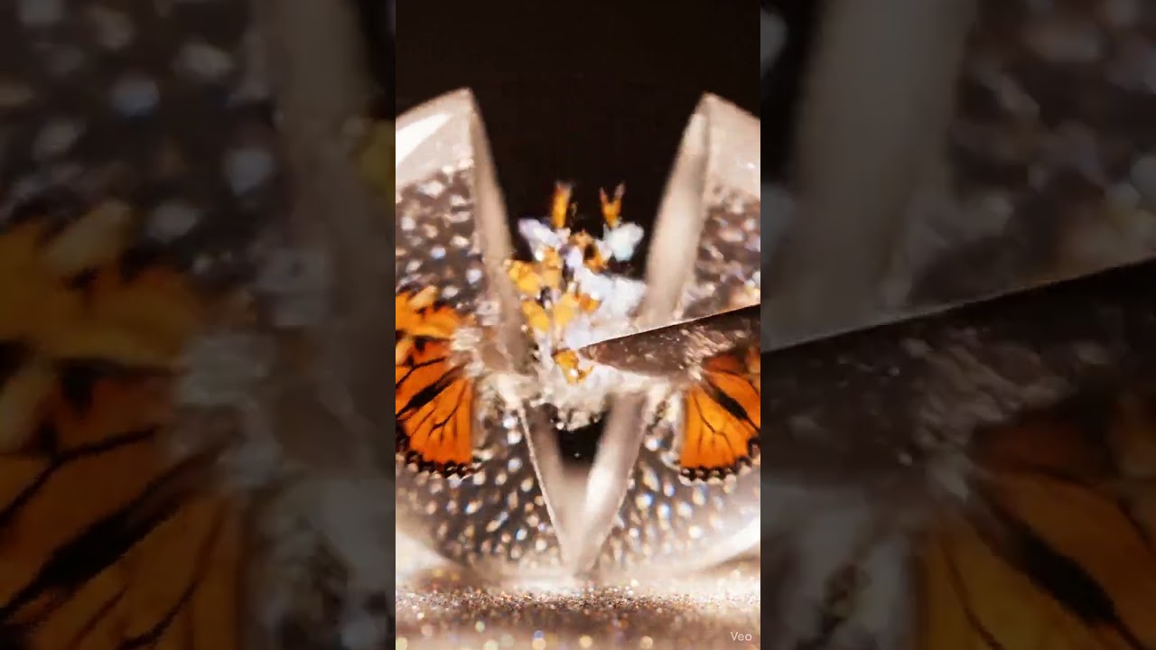butterfly crystal ball cutting ASMR 😍 #viral #relax #satisfying #subscribe