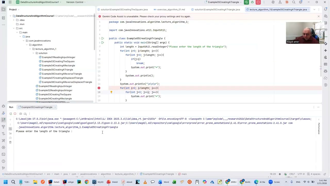 Data Structure & Algorithm - Lecture2B Algorithm Creating Triangles   هياكل البيانات والخوارزميات