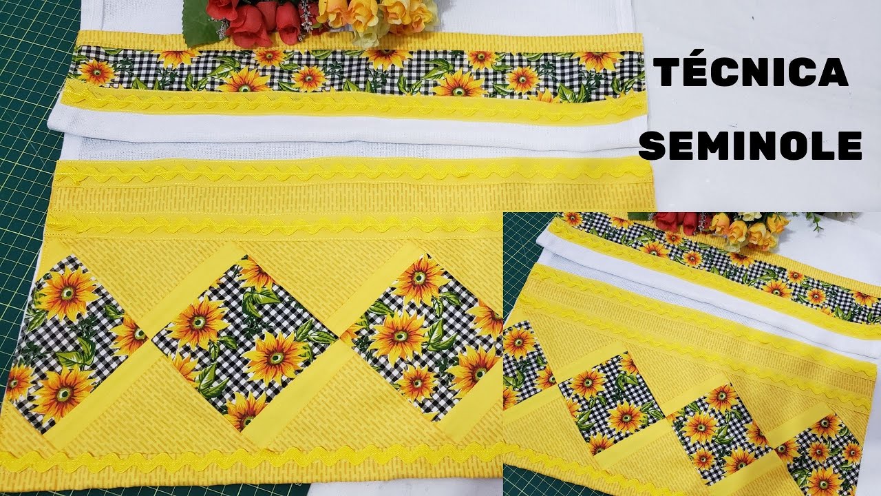 COMO FAZER um BARRADO DE PANO DE PRATO na Técnica SEMINOLE e PATCHWORK
