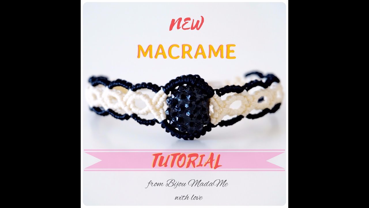 Macrame bracelet tutorial | DIY macrame jewelry | How to make easy black and white macrame bracelet
