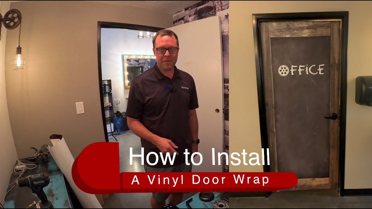 How to Wrap an Office Door with 3M Air Release Vinyl Matte Sheen Custom Printed Wrap