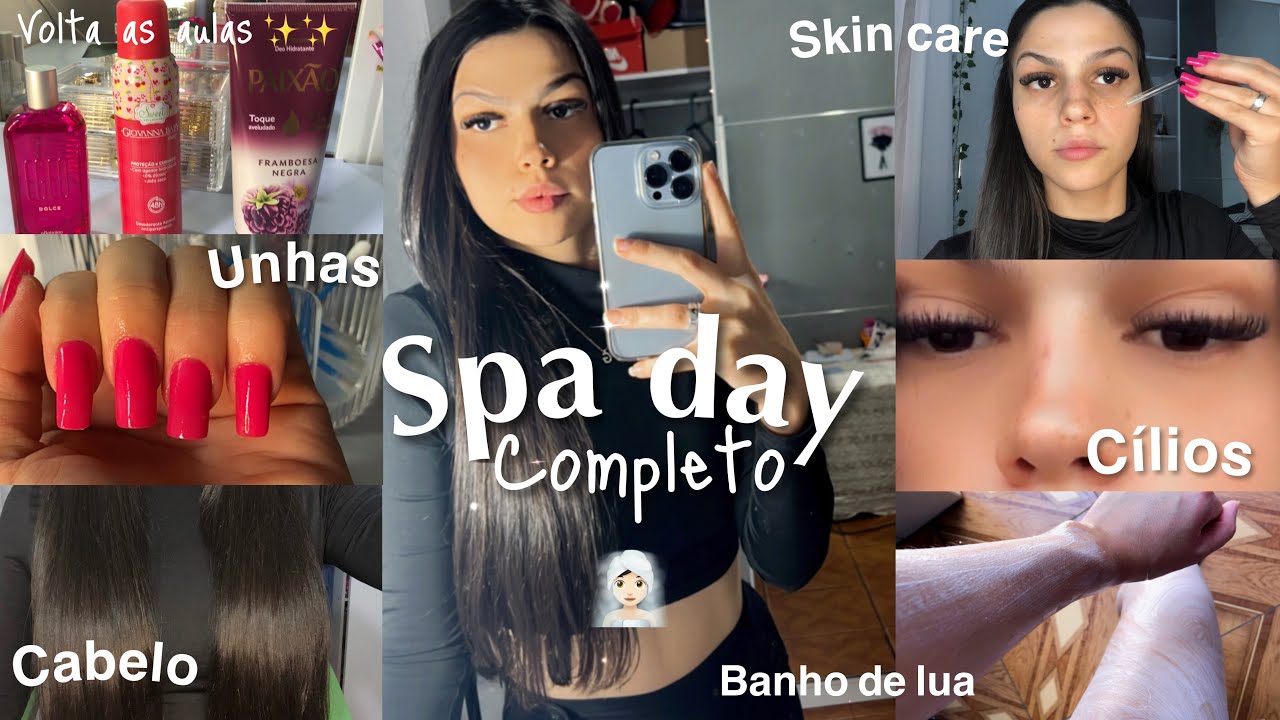 SPA DAY COMPLETO 🧖🏻‍♀️ | unhas, cabelo, skin care, banho de lua…💖✨