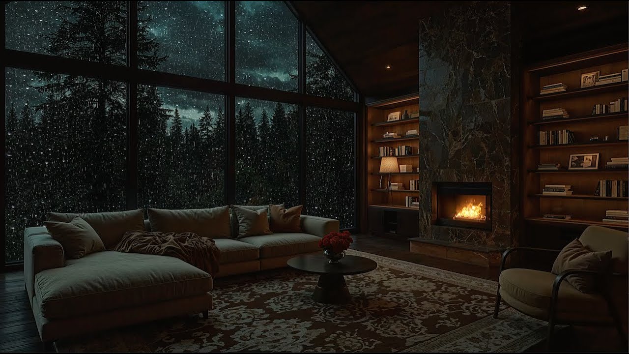 Cozy Cabin Rain Sounds ☔️ Chill Lofi Playlist | Study, Work, Relax