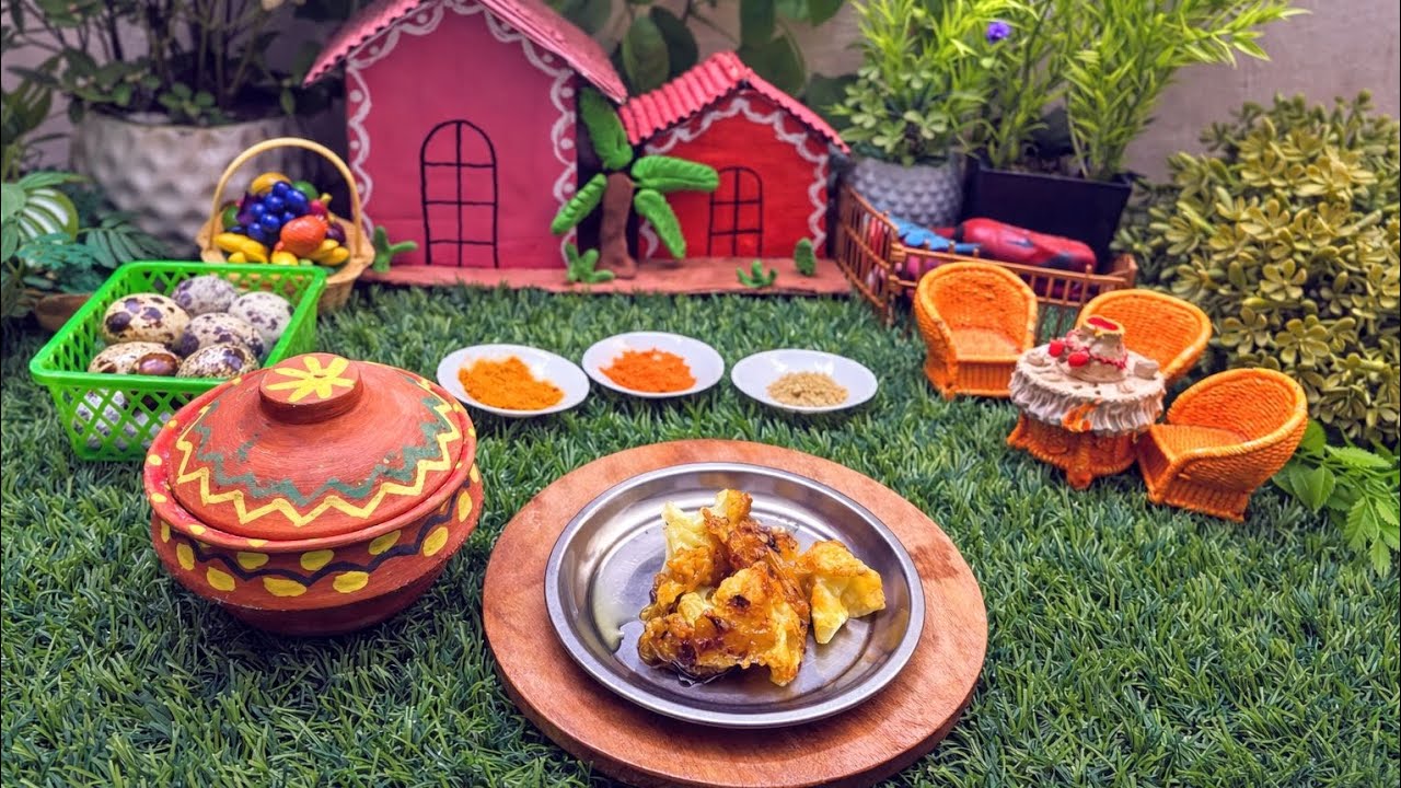Miniature making cauliflower fry 🥦,. Miniature #@Small Kitchen#