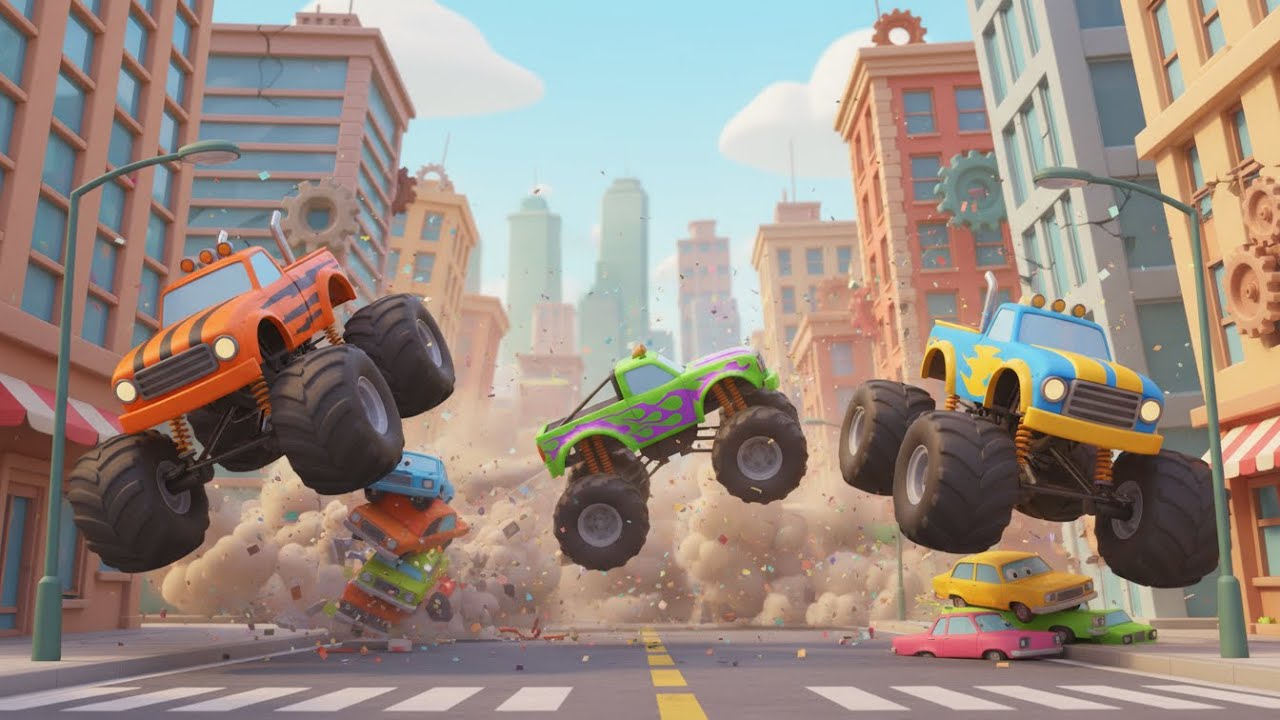 Number Monster Truck Song 1–5 for Kids | Fun Counting & Vehicle Nursery Rhymes for Toddlers 🚚🔢🎶