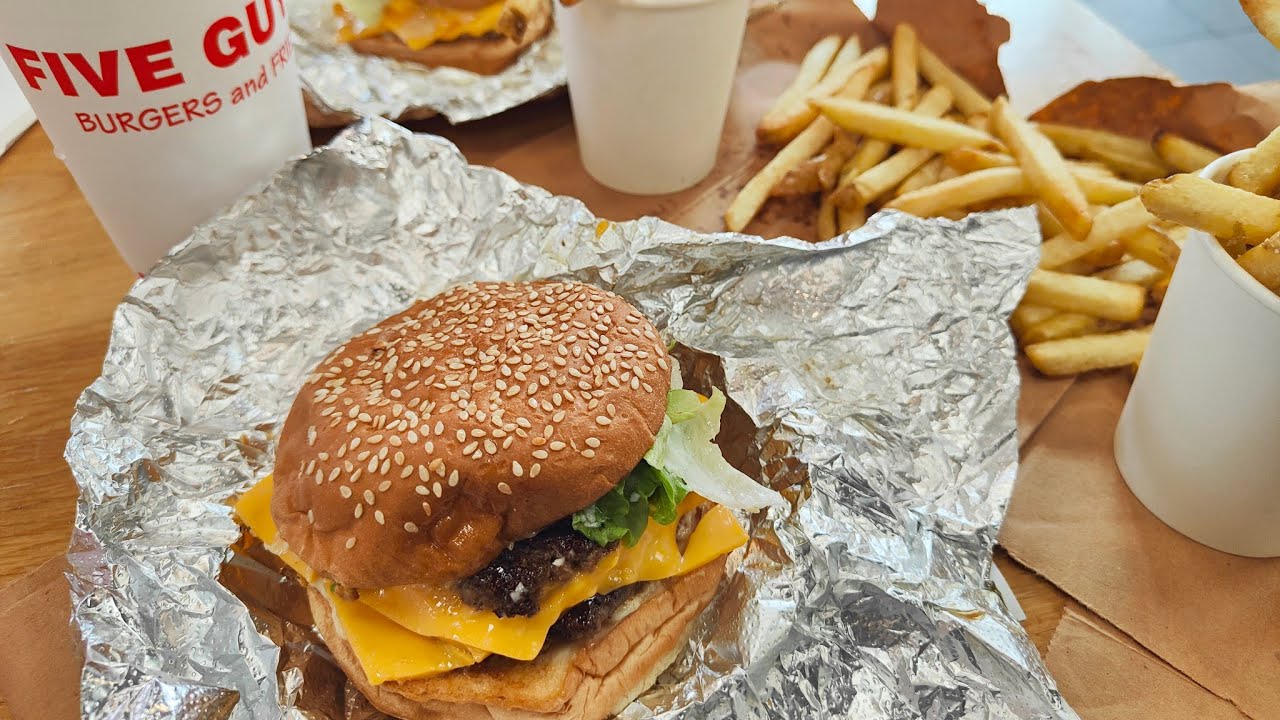 Five Guys burger and fries Food in London