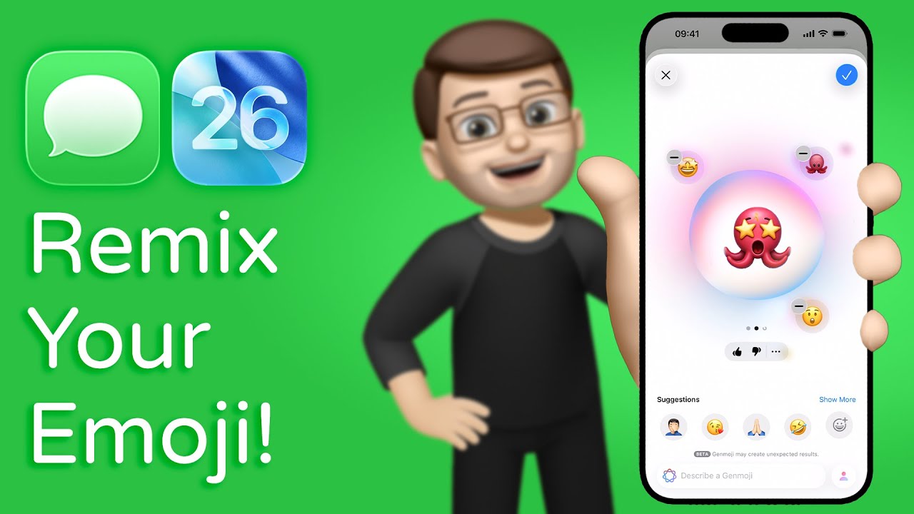 Как объединить Emoji на iPhone с Genmoji (iOS 26)