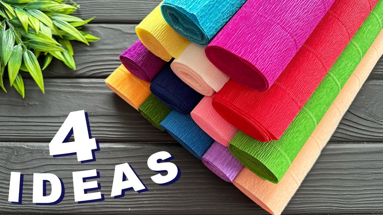 4 IDEAS💥Easy Crepe Paper Decoration Ideas DIY Crepe Paper Flowers