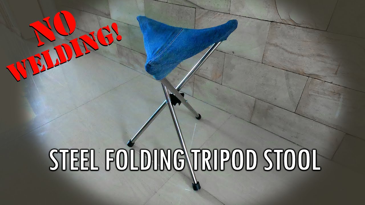Steel Folding Tripod Stool + Denim | Camping Stool | Stools | NO WELDING