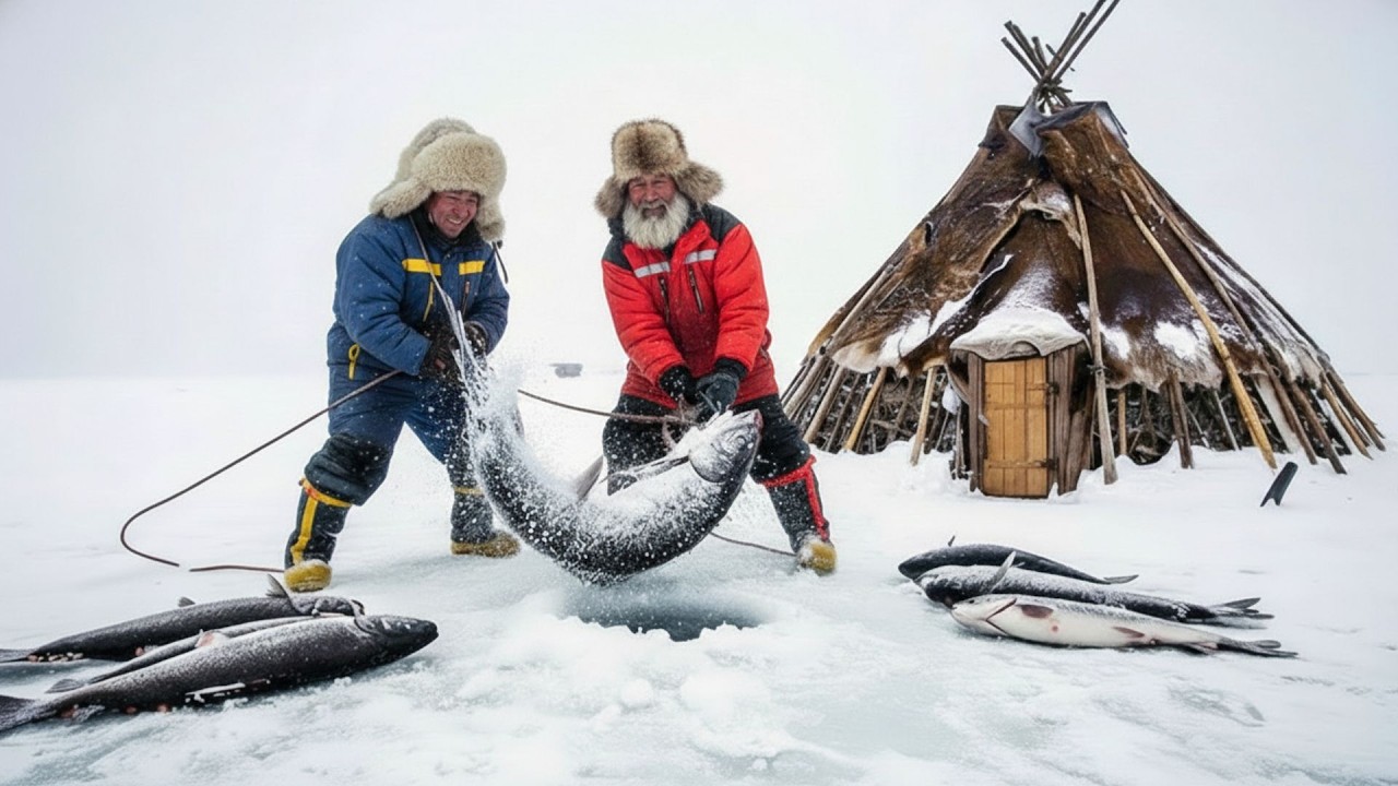 5000KG ICE FISHING MEGA FEAST AT −71°C YAKUTIA | FEEDING A FROZEN NOMAD VILLAGE SURVIVAL CHALLENGE