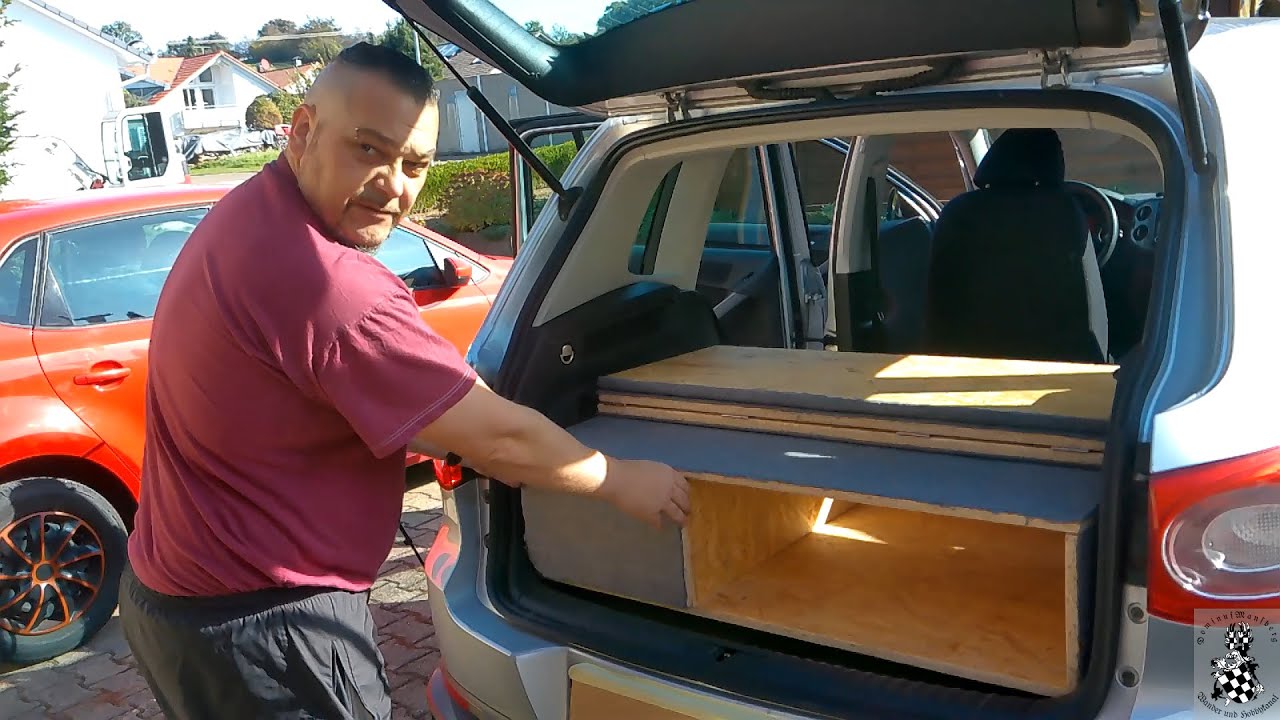 Schlafplatz für den Tiguan gebaut!