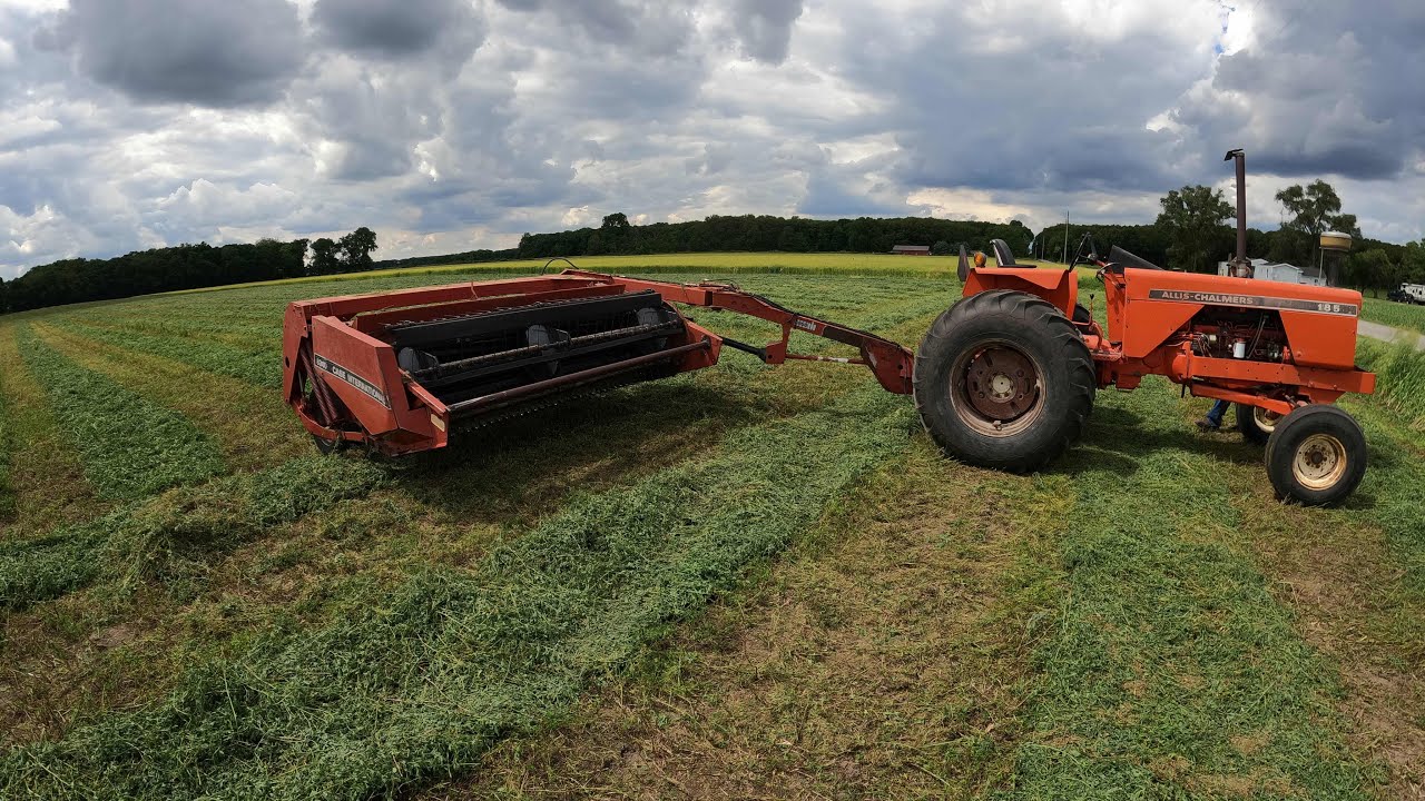 Allis-Chalmers 185 on the hay conditioner.