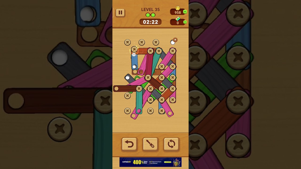 Woodle - Wood Screw Puzzle Level 35 Walkthrough Solution
