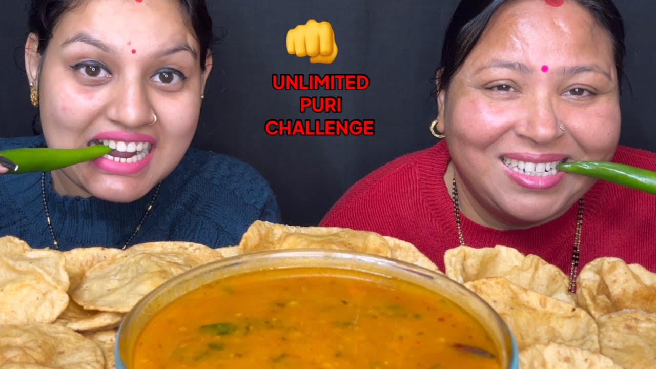 Eating Unlimited Spicy 🔥Aloo Sabji &Poori Challenge I Saas Vs Bahu I Foodie Gd