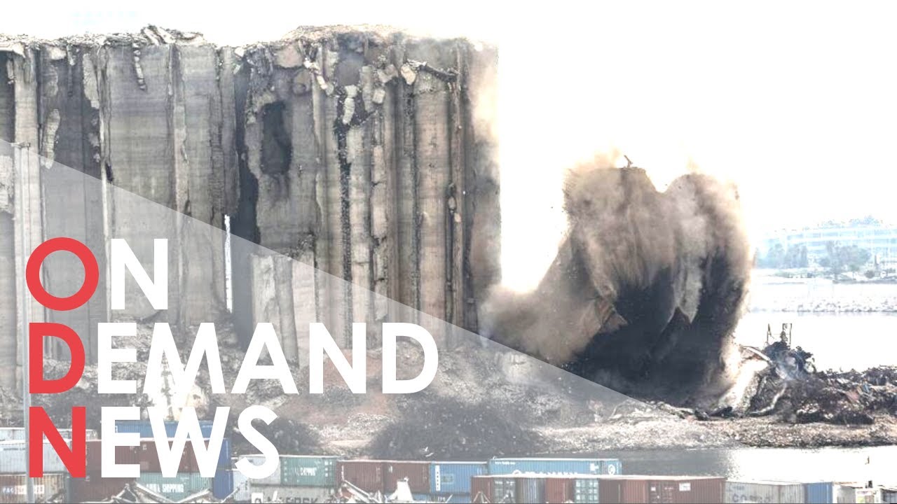 Watch Beirut Port Silos COLLAPSE Two Years After Blast