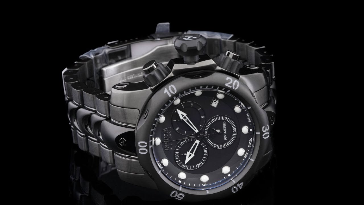 Invicta 5729 52mm Reserve Venom Swiss Made All Black Chronograph Bracelet Watch