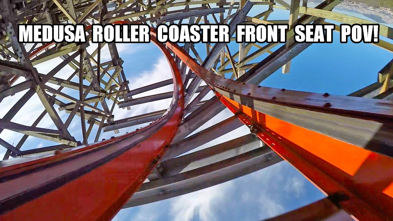 Medusa Steel Roller Coaster Front Seat POV AWESOME! Six Flags Mexico