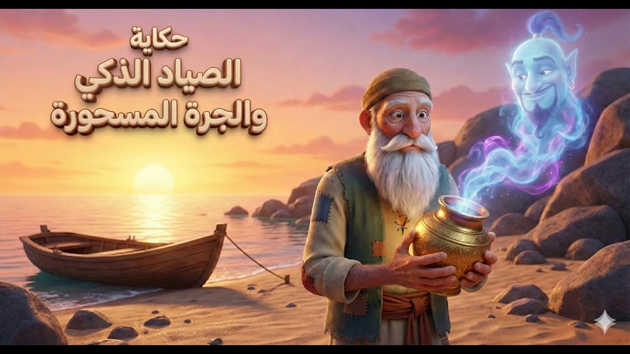 كيف نجا الصياد العجوز من المارد العملاق؟ 🧞‍♂️ حكاية الصياد والعفريت