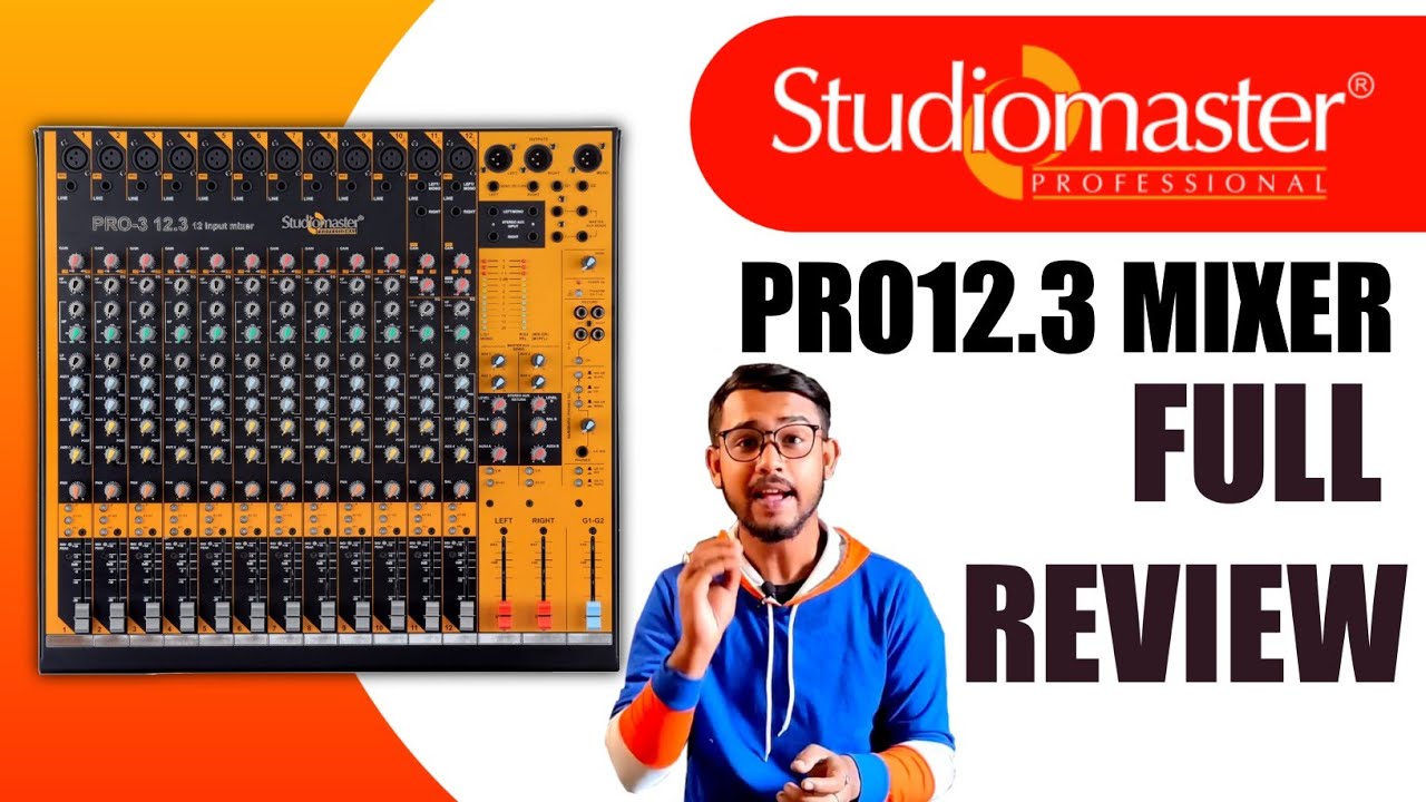 Studiomaster pro 3 12.3 mixer details review sound test || 12 chanel mixer sound setting || part 1