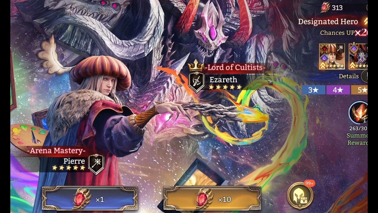 #watcherofrealms #RosaliaPierreevent   300 ANCİENT SUMMON PİERRE AND EZARETH