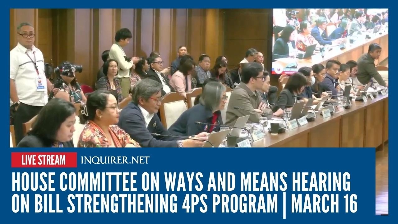 LIVE: House committee on ways and means hearing on bill strengthening 4Ps program | March 16