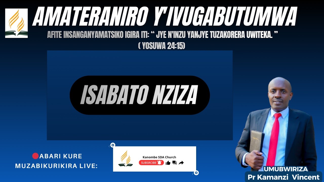 🔴LIVE: AMATERANIRO Y'IVUGABUTUMWA KU ISABATO | Tariki 14 WERURWE 2026 -PR Kamanzi Vincent
