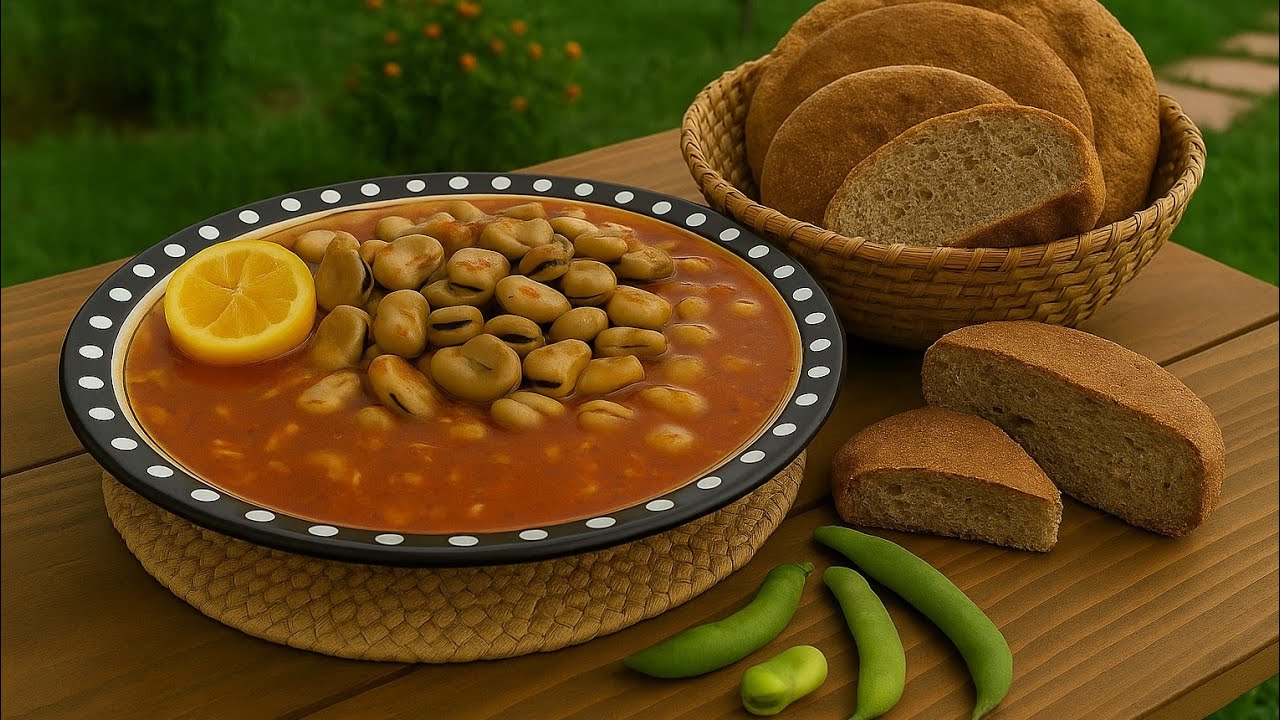 فول أخضر مدمّس على أصولو بالهريسة العربي | نكهة زمان وسرّ الطعم البنّين في كل دار