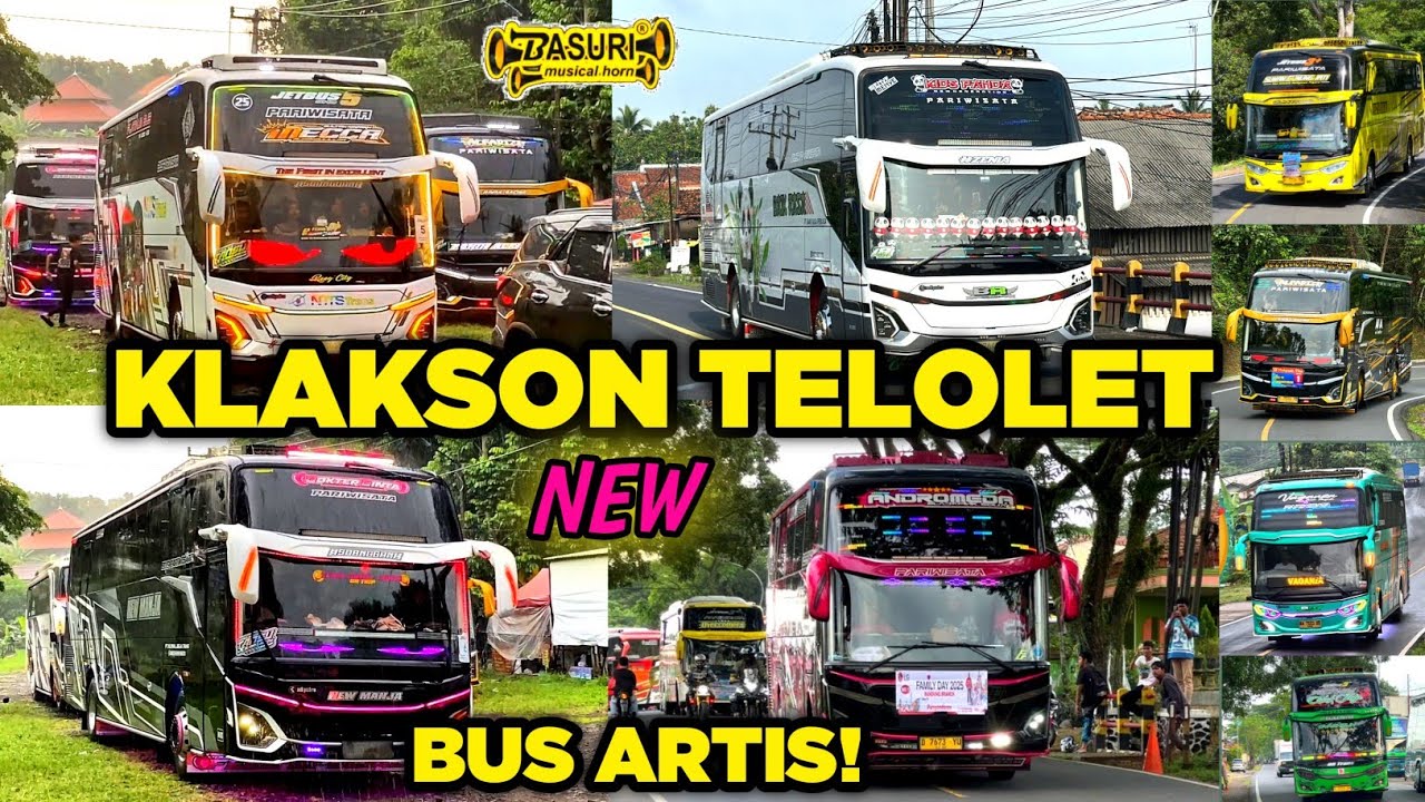UNIK!! KOMPILASI TELOLET KLAKSON BASURI BUS ARTIS INDONESIA