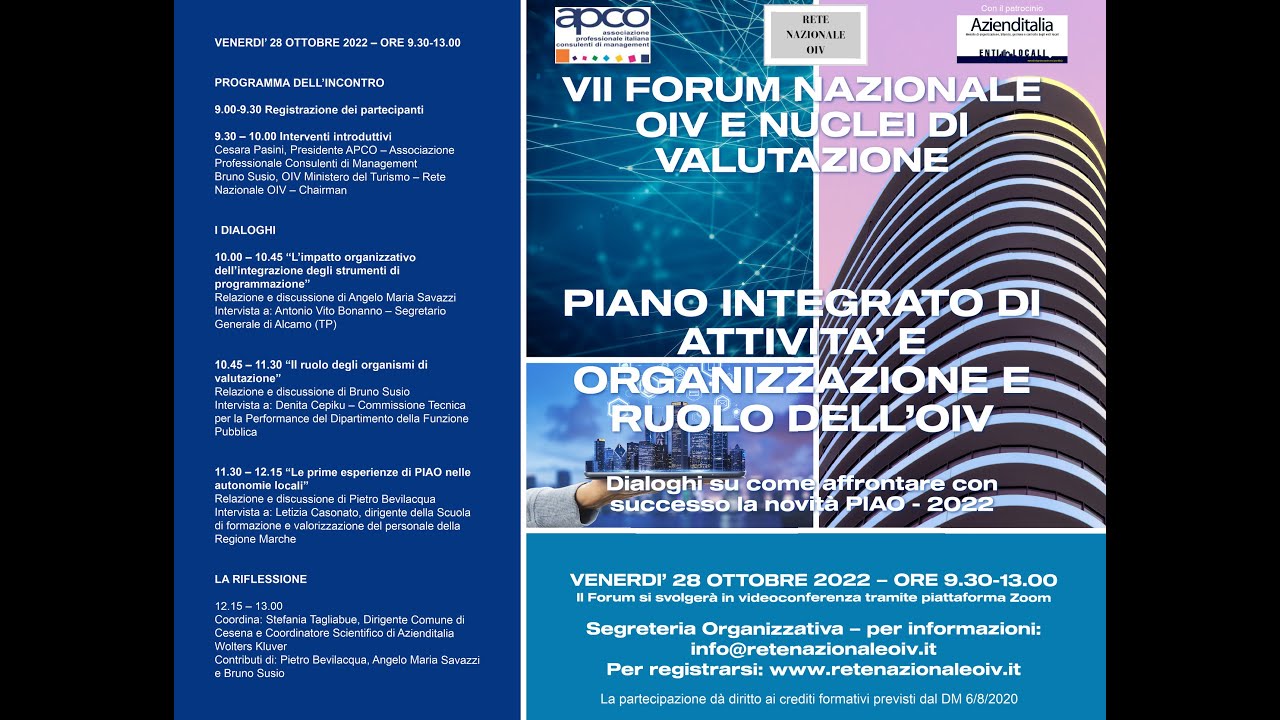 VII FORUM NAZIONALE OIV - 28 ottobre 2022