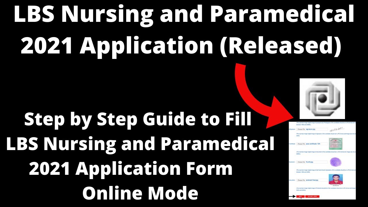 LBS Nursing and Paramedical 2021 Application (Released) - How to Fill LBS Nursing 2021 Application