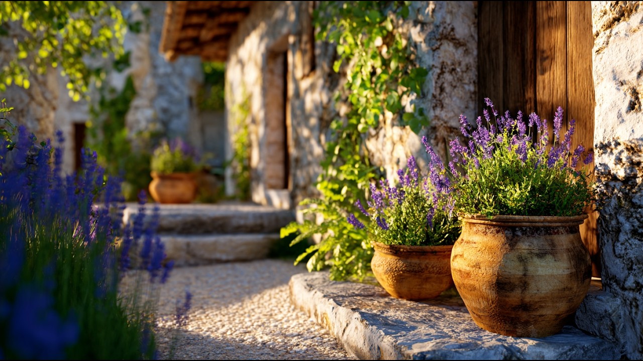 Rustic Mediterranean Gardens – Weathered Stone and Herbs for Relaxed Outdoor Living!