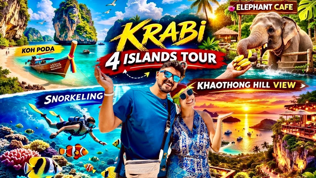 Krabi Thailand 🇹🇭 4 Island Boat Tour + Elephant Cafe + Luxury Spa in Krabi | Vlog 6