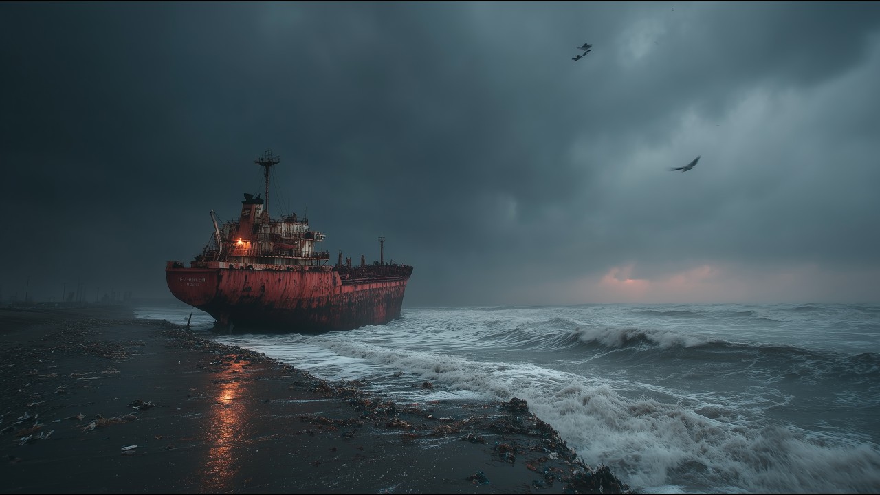 4K Post-Apocalyptic Ambient Music for Sleep & Focus | Dark Sci-Fi Soundscape: Stranded Giants