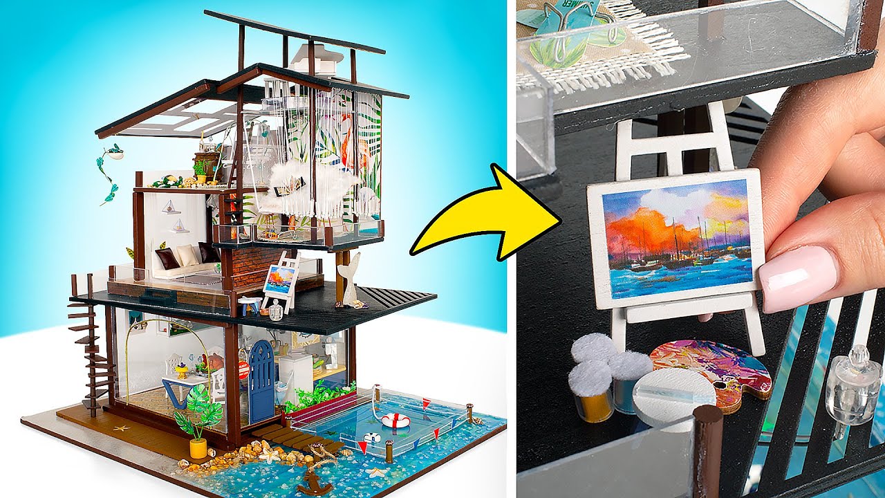 Multi-Level Cozy House With Lights And Attic | Dollhouse Kit