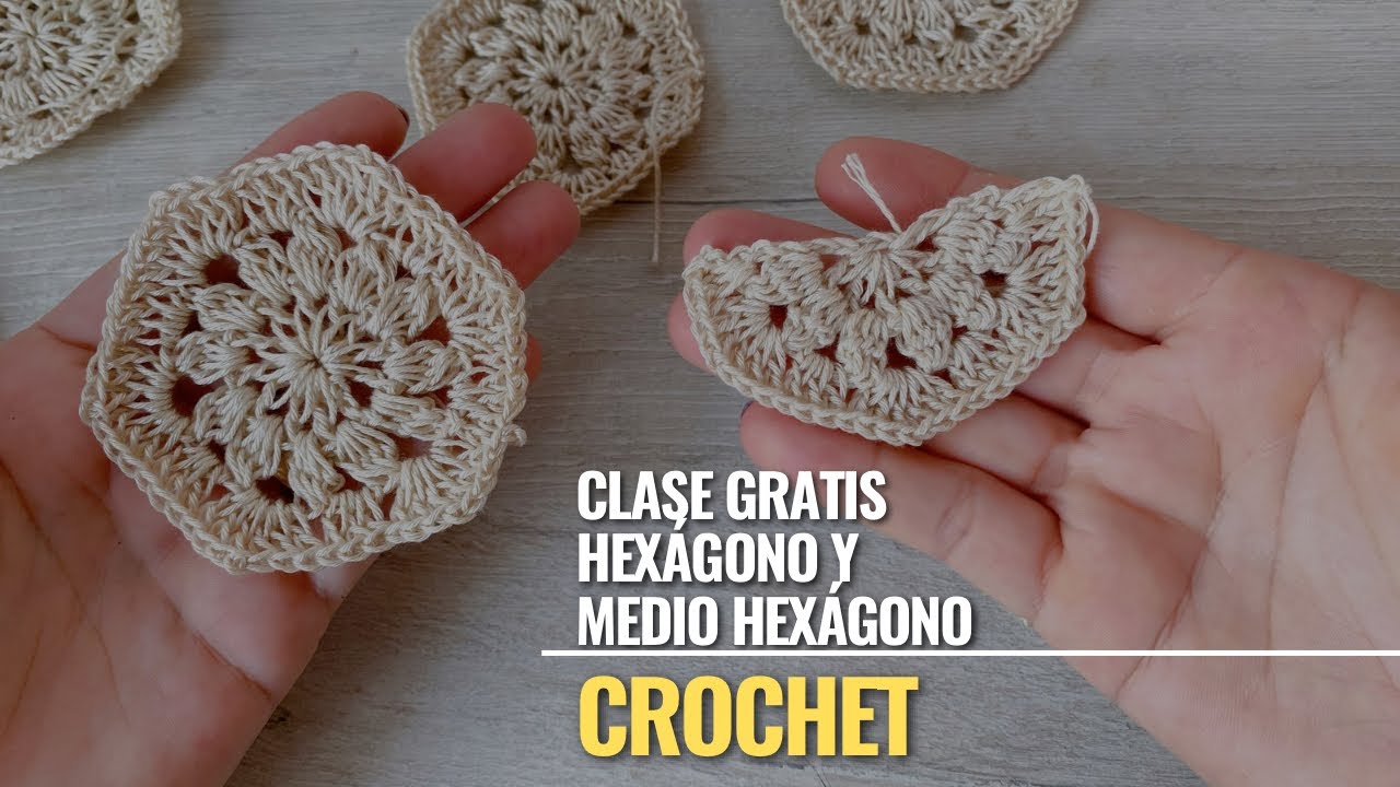 Como tejer un HEXÁGONO y MEDIO HEXÁGONO a Crochet