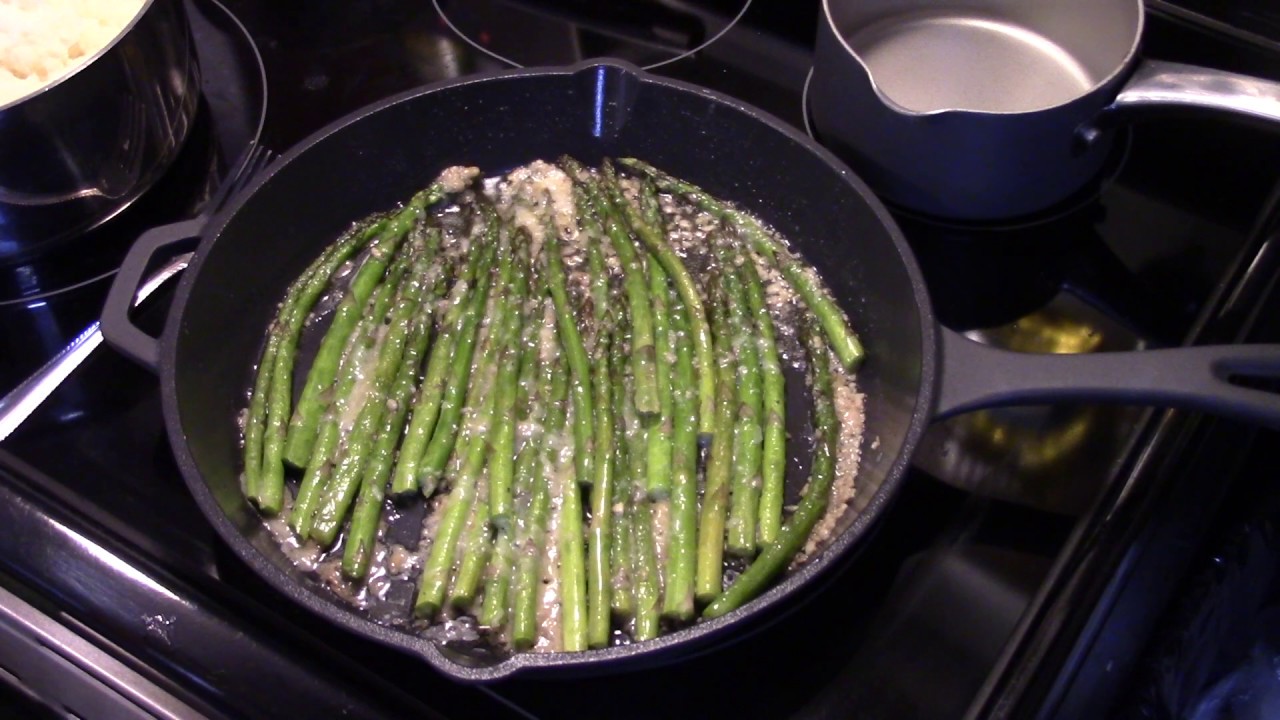Pan Seared Garlic and Parmesan Asparagus