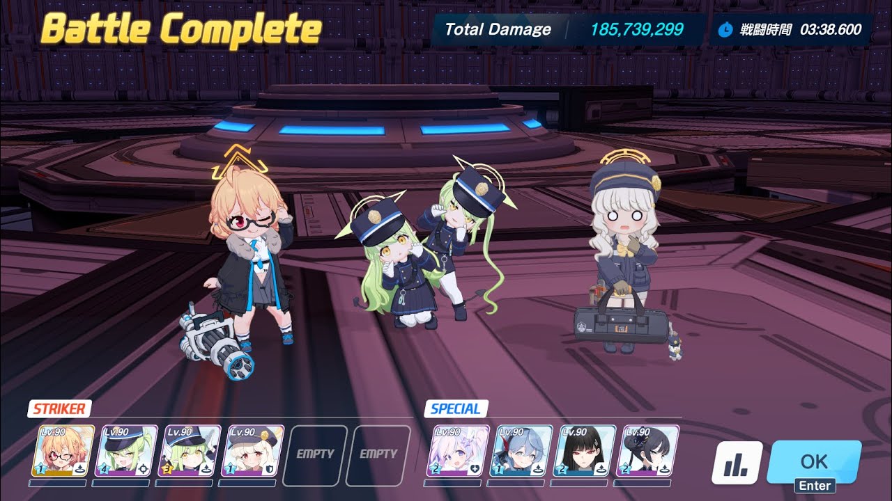 【ブルアカ】鋼鉄大陸 連合作戦 ティファレト D  1凸 コトリとゴリアテさん