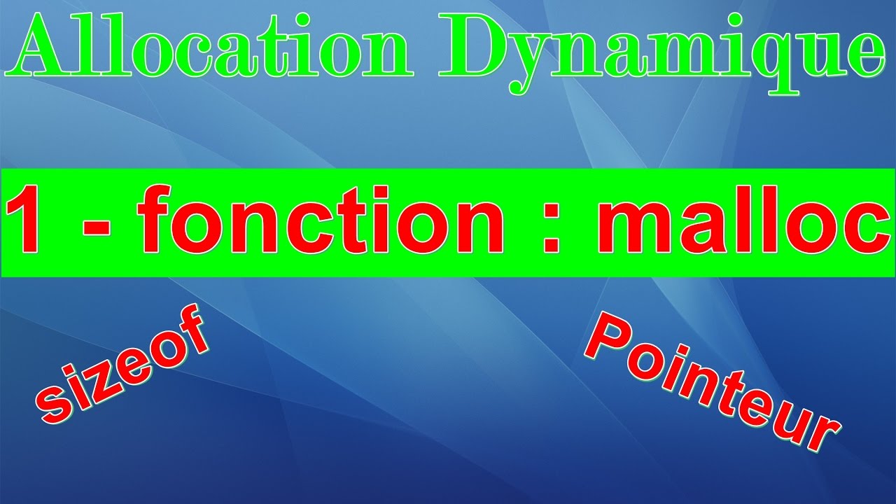 1 - Allocation Dynamique (la fonction : malloc)